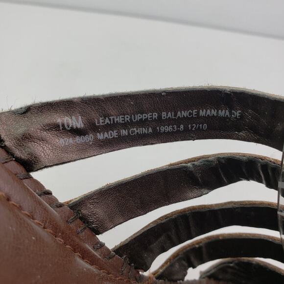 St Johns Bay Carmelita Womens Size 10 Brown Leather Slip On Slide Wedge Sandals - Picture 10 of 10